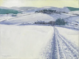 Piste dans la neige, 2016 (huile sur toile)