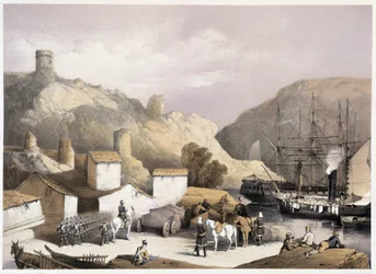 Port de Balaclava à Sébastopol par Ch. Hardinge. Litho par Vincent Brooks, Londres 1855 Henry Graves.