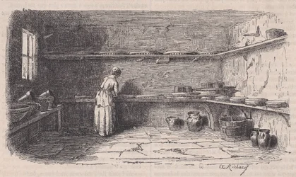 Une laiterie, du Le Magasin Pittoresque (vers 1852)