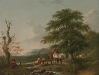 Paysage avec un berger