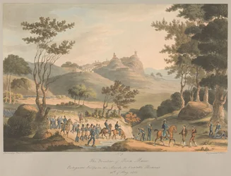N° 9 : La frontière de Pina Macor. Troupes portugaises en marche vers Costello Branco, le 18 mai 1811