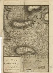 Esquisse de la bataille de Hobkirks Hill, près de Camden, le 25 avril 1781, publiée à Londres, 1794