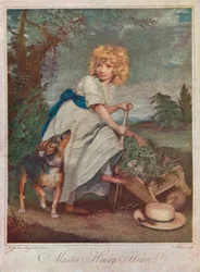 Maître Henry Hoare 1784-1836, en garçon, jardinant, 1883