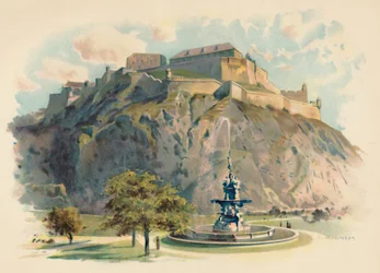 Le Rocher du Château, Édimbourg, vers 1890