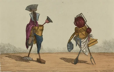 Ustensiles animés, planche 2, dédiée aux femmes de ménage et aux cuisinières du Royaume-Uni, septembre 1811
