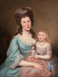 Peggy Sanderson Hughes et sa fille, vers 1788-89