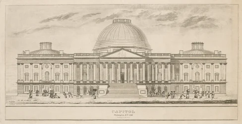 Capitole, Washington, D.C., gravé par Henry et James Stone (florissant 1822-1849), 1826 (aquatinte et gravure au trait sur papier)