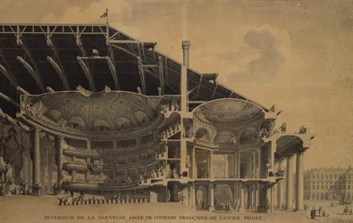 Intérieur de la nouvelle Salle de la Comédie-Française au Théâtre de l
