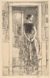 Fille en robe moderne