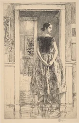 Jeune fille en robe moderne