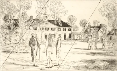 Washington à Mount Vernon (planche annulée du portfolio « Le cortège du bicentenaire de George Washington »)