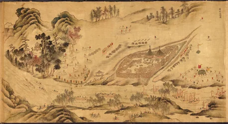 Carte avec un camp russe en Sibérie orientale