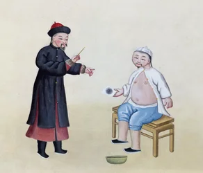 Un acupuncteur avec son patient, vers 1785