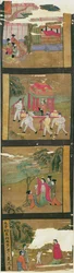 Scènes de la vie de Bouddha, Tunhuang, VIIe-VIIIe siècle (peinture sur bannière de soie)