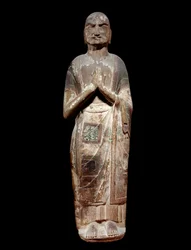 Art chinois : statue représentant un kasyapa, moine disciple de Bouddha. Dynastie Sui (581-618 ap. J.-C.). Paris, Musée Guimet, Musée des Arts Asiatiques