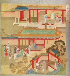 Empereur Hsuan Tsung (712-756 AD) chez lui, tiré d