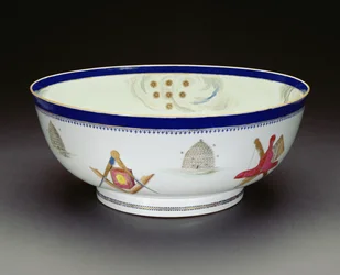 Bol maçonnique Famille Rose Export, période Qianlong, 1736-95