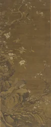 Faisans et fleurs de prunier couvertes de neige, dynastie Ming ou Qing, XVe-XVIIIe siècle