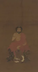 Sakyamuni assis sur trois créatures démoniaques, dynastie Yuan-début Ming, XIVe-XVe siècle