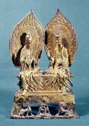 Les bouddhas Prabhutaratna et Sakyamuni, de la province du Hebei, dynastie des Wei du Nord, 518 apr. J.-C.