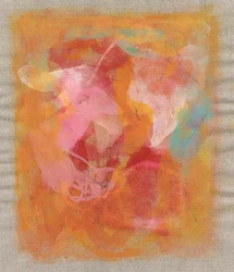 Composition abstraite I, 2023 (technique mixte - encre acrylique, fusain sur lin)