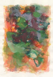 Composition abstraite, série Play, 2021 (aquarelle, gouache et fusain sur papier aquarelle)