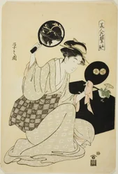 Takashima, de la série "Une collection de visages de beautés comme des fleurs (Bijin kagan shu)"