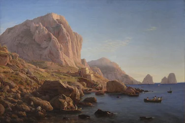 Une côte rocheuse, Capri. Après le lever du soleil