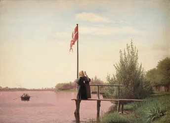 Vue de Dosseringen près du lac Sortedam vers Nørrebro