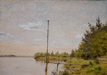 Étude pour une vue du lac Sortedam depuis Dosseringen en direction de Nerrebro, vers 1838 (huile sur papier)