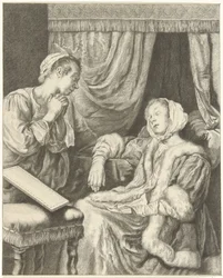 Intérieur avec deux femmes
Dame évanouie