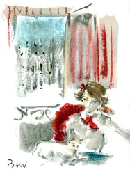 Claudine à Paris par Willy et Colette Willy, publié en 1946 (lithographie en couleur)