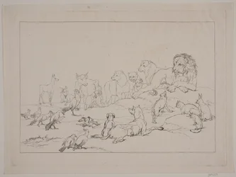 Assemblée des animaux. Illustration de "Reinike Fuchs"