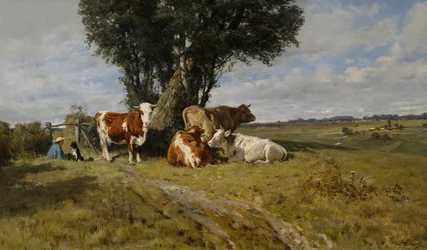 Paysage avec vaches