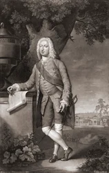 Thomas Coke, comte de Leicester. Portrait. (impression)