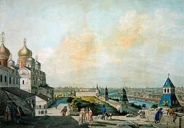 Moscou, vue de la ville, à gauche du Kremlin