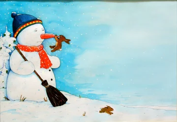 Bonhomme de neige avec petit lapin, 2012