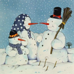 La famille de bonhommes de neige