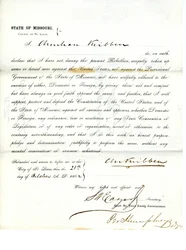 Serment de loyauté de Christian Kribben du Missouri, comté de St. Louis