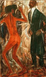 Homme en frac et danseuse