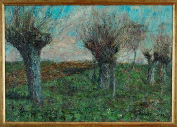 Paysage avec saules (peinture sur toile)