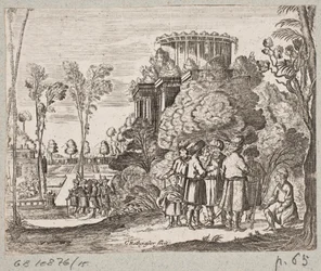 Illustration de Adam Olearius, « Persianischer Rosenthal von einem Sinnreichen Poeten Schich Saadi [...] », Schleswig 1660