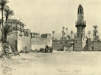 Maisons à Nagada, Égypte, 1898