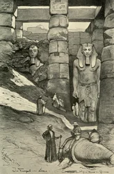 Statues dans le temple de Louxor, Égypte