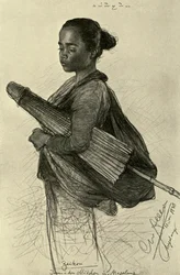 Jeune femme avec un parasol, Magalang, Java, 1898