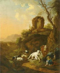 Paysage bucolique avec ruine