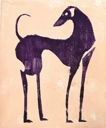 Ancien chien violet