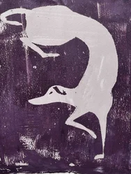 Greyhound blanc dynamique