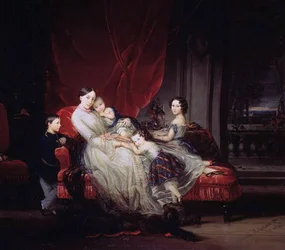 Portrait de la grande-duchesse Maria Nikolaïevna avec ses enfants, 1849