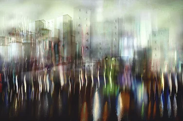 Reflets flous de la ville
